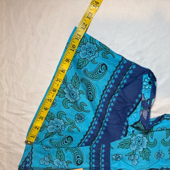 LA CERA Dress Womens Large Blue Boho Floral Print Midi Cottagecore NWT - Picture 12 of 16